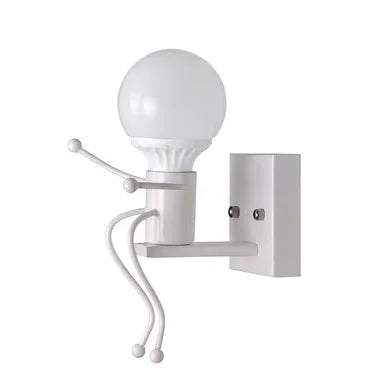 Modern Minimalist Iron Wall Lamp Little Man Wall Light for Bedroom E27 Socket Wall Sconce