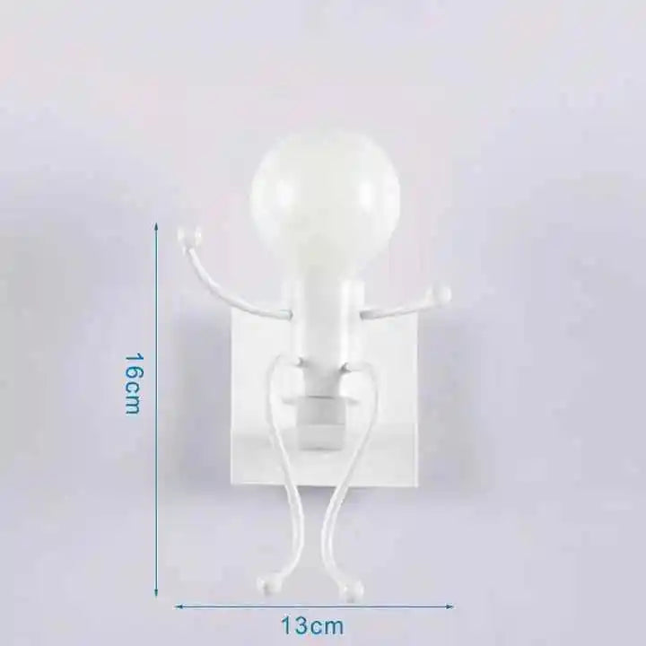 Modern Minimalist Iron Wall Lamp Little Man Wall Light for Bedroom E27 Socket Wall Sconce