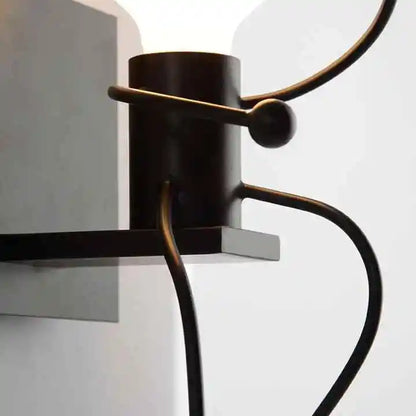 Modern Minimalist Iron Wall Lamp Little Man Wall Light for Bedroom E27 Socket Wall Sconce